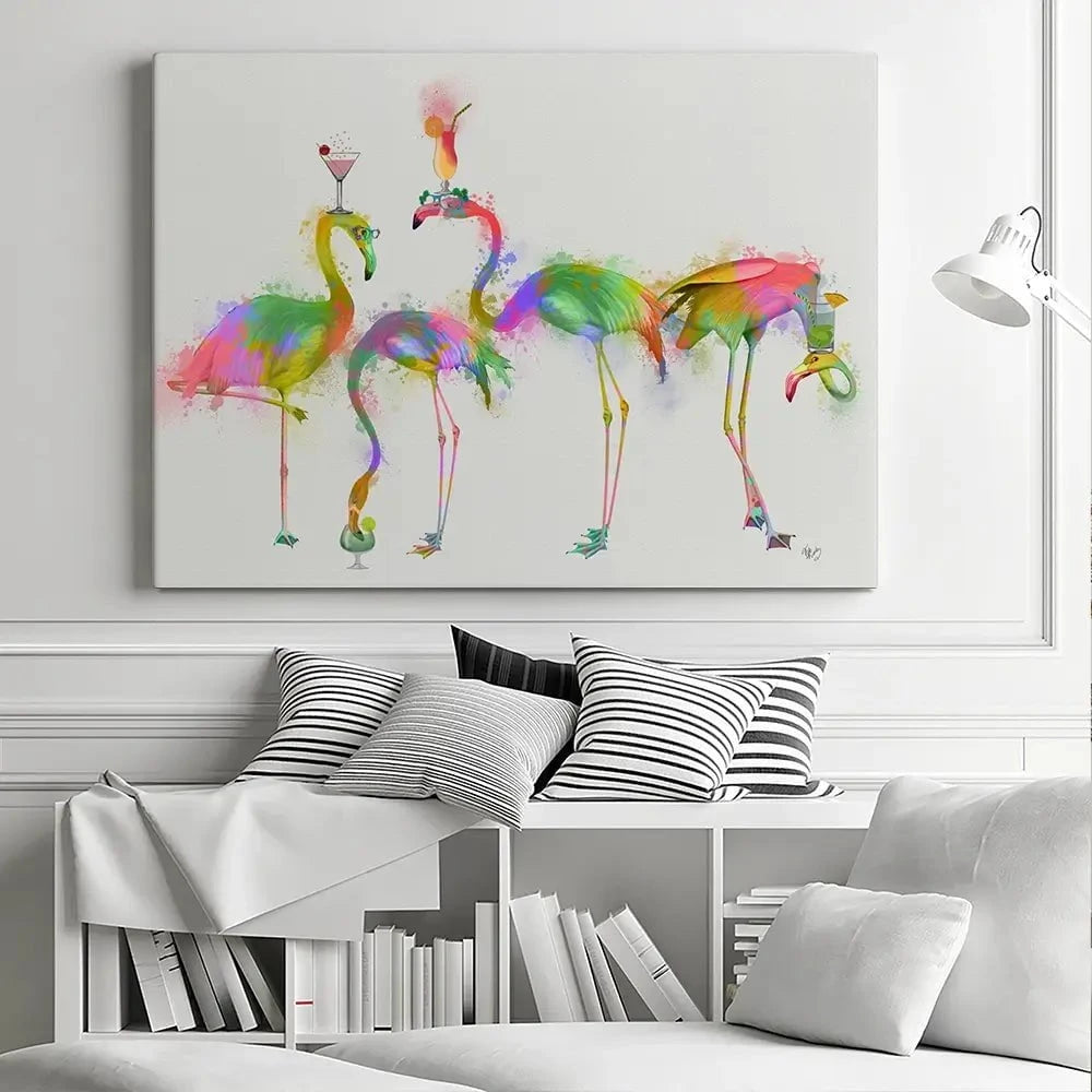 Rainbow Splash Cocktail Party Canvas Print Rainbow Splash Cocktail Party Canvas Print wall art product Fab Funky