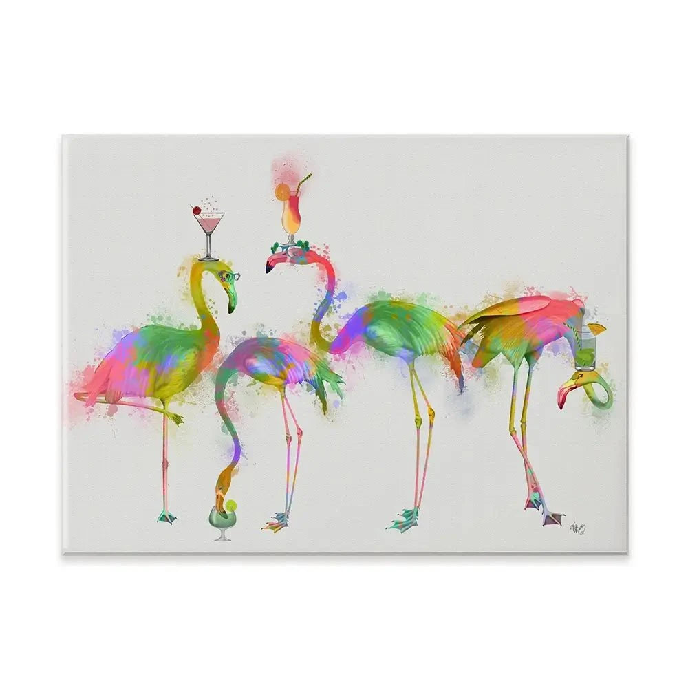 Rainbow Splash Cocktail Party Canvas Print Rainbow Splash Cocktail Party Canvas Print wall art product Fab Funky