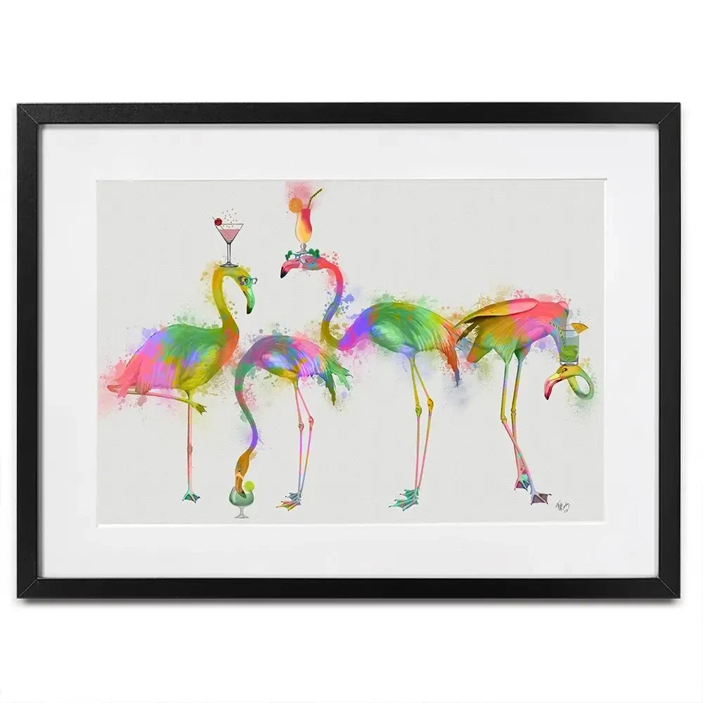 Rainbow Splash Cocktail Party Framed Art Print Rainbow Splash Cocktail Party Framed Art Print wall art product Fab Funky