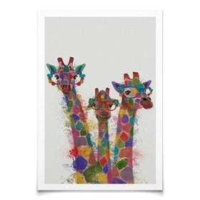 Rainbow Splash Giraffe Trio Art Print Rainbow Splash Giraffe Trio Art Print wall art product Fab Funky