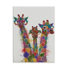 Rainbow Splash Giraffe Trio Canvas Print Rainbow Splash Giraffe Trio Canvas Print wall art product Fab Funky