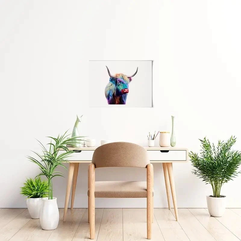 Rainbow Style Highland Cow Art Print Rainbow Style Highland Cow Art Print wall art product Patricia Chumillas / Shutterstock