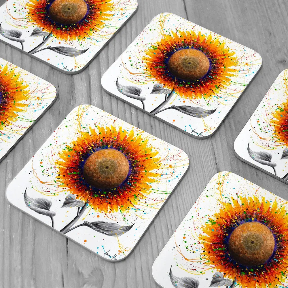 Rainbow Sunflower Coaster Set Rainbow Soul Tree Coaster Set | Rainbow Soul Tree Art Coasters wall art product Ashvin Harrison