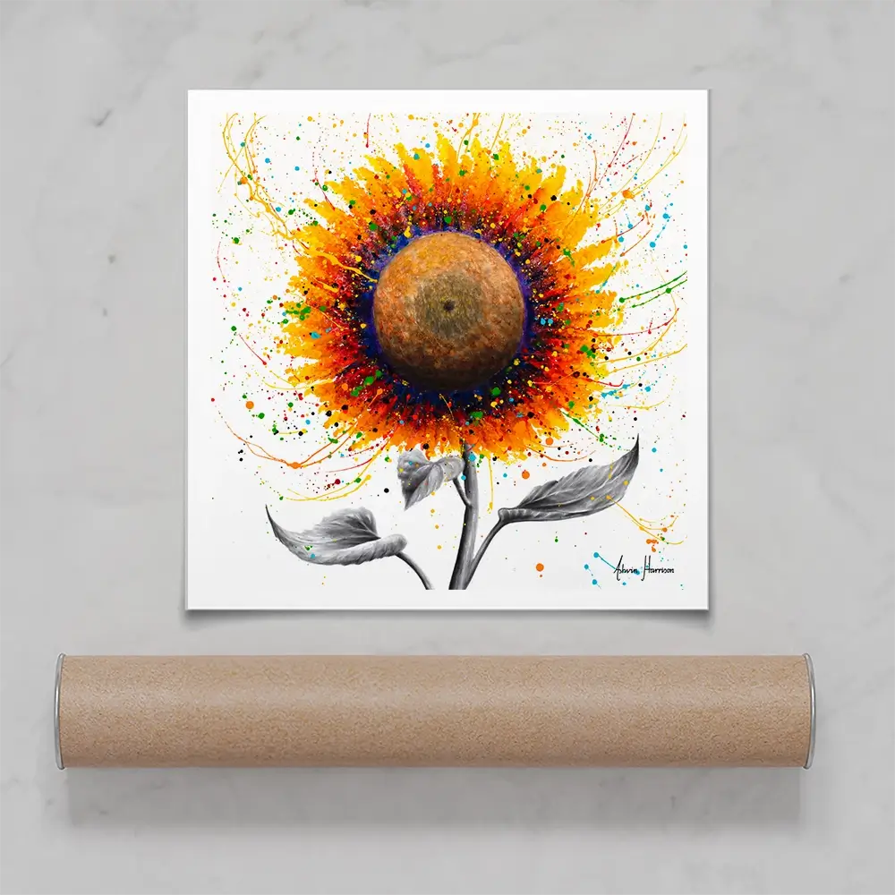 Rainbow Sunflower Square Art Print Rainbow Sunflower Square Art Print wall art product Ashvin Harrison