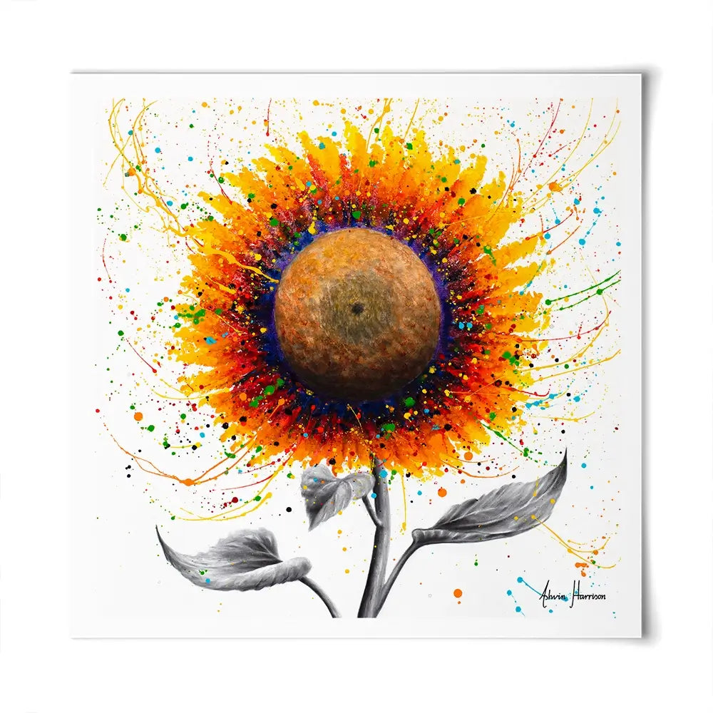 Rainbow Sunflower Square Art Print Rainbow Sunflower Square Art Print wall art product Ashvin Harrison