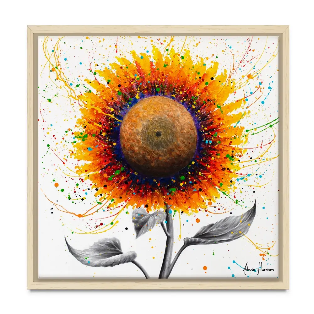 Rainbow Sunflower Square Canvas Print Rainbow Sunflower Square Canvas Print wall art product Ashvin Harrison