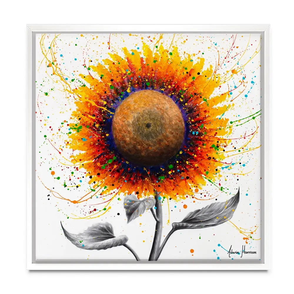Rainbow Sunflower Square Canvas Print Rainbow Sunflower Square Canvas Print wall art product Ashvin Harrison