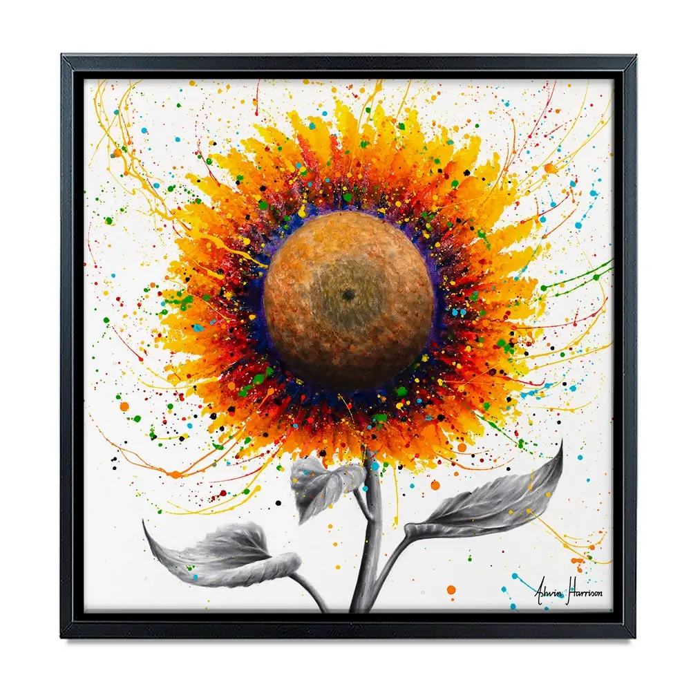 Rainbow Sunflower Square Canvas Print Rainbow Sunflower Square Canvas Print wall art product Ashvin Harrison