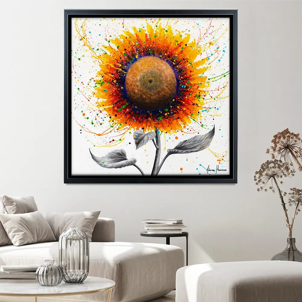 Rainbow Sunflower Square Canvas Print Rainbow Sunflower Square Canvas Print wall art product Ashvin Harrison