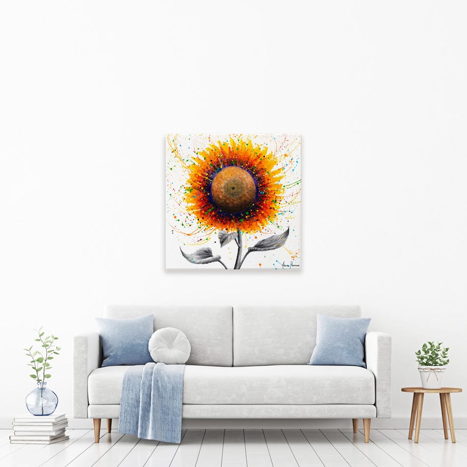 Rainbow Sunflower Square Canvas Print wall art product Ashvin Harrison