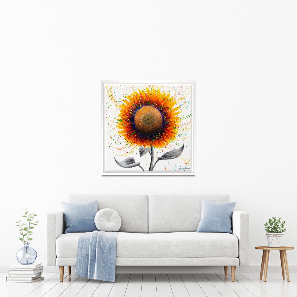 Rainbow Sunflower Square Canvas Print wall art product Ashvin Harrison