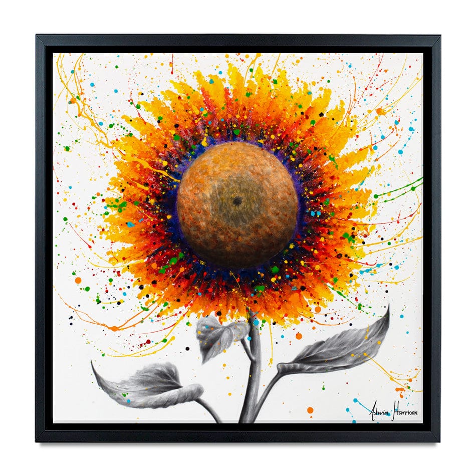 Rainbow Sunflower Square Canvas Print wall art product Ashvin Harrison