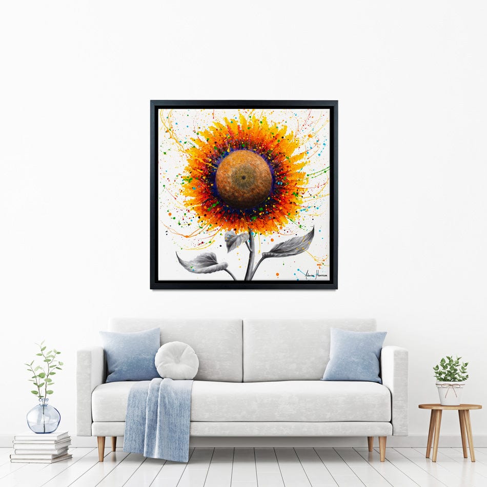 Rainbow Sunflower Square Canvas Print wall art product Ashvin Harrison