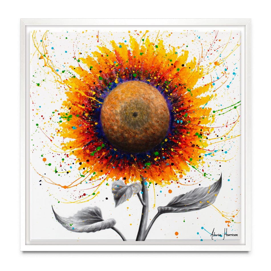Rainbow Sunflower Square Canvas Print wall art product Ashvin Harrison