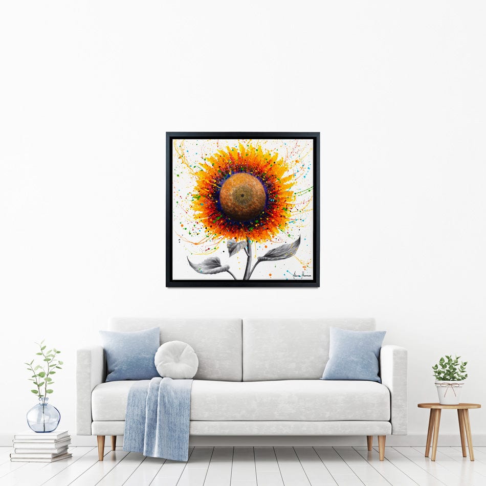 Rainbow Sunflower Square Canvas Print wall art product Ashvin Harrison