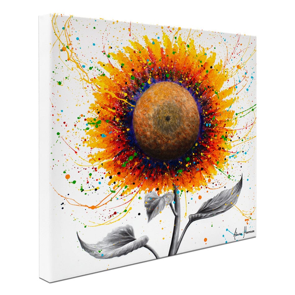 Rainbow Sunflower Square Canvas Print wall art product Ashvin Harrison