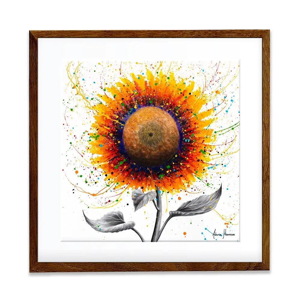 Rainbow Sunflower Square Framed Art Print Rainbow Sunflower Square Framed Art Print wall art product Ashvin Harrison