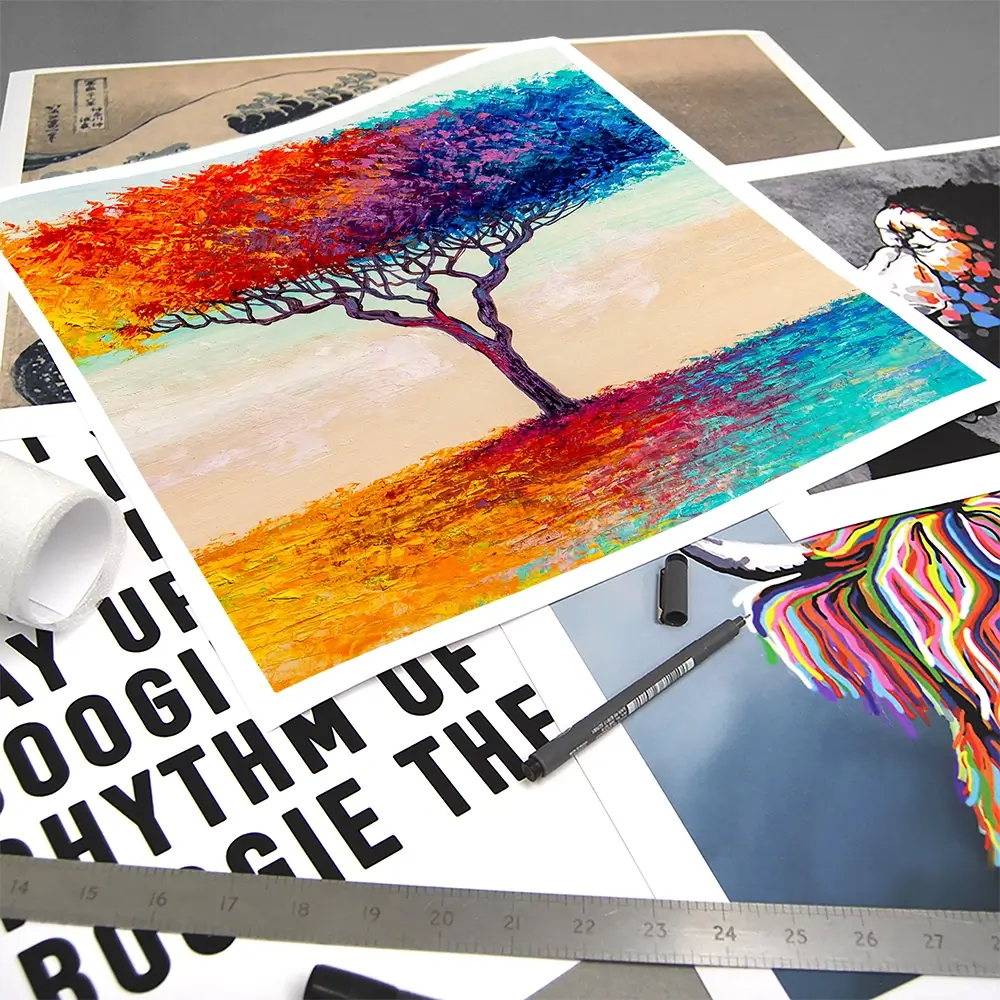 Rainbow Tree Oil Painting Square Art Print Rainbow Tree Oil Painting Square Art Print wall art product Art Print Shop