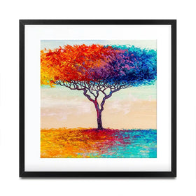 Rainbow Tree Oil Painting Square Framed Art Print Rainbow Tree Oil Painting Square Framed Art Print wall art product Art Print Shop