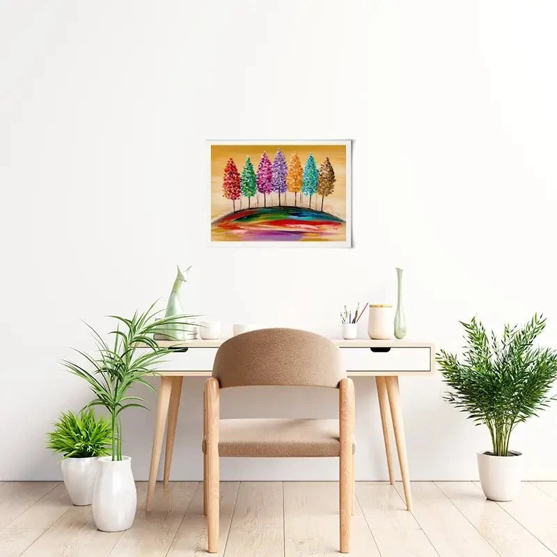 Rainbow Tree On The Hill Art Print Rainbow Tree On The Hill Art Print wall art product Estelle Grengs - Independent
