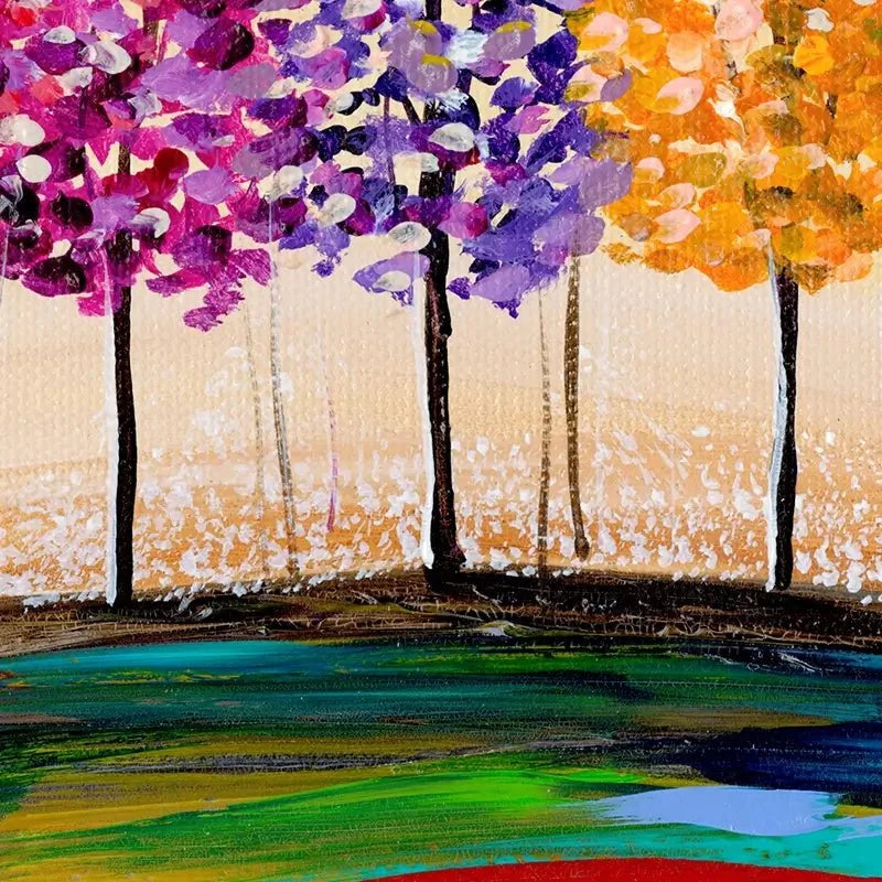 Rainbow Trees On The Hill Framed Art Print Rainbow Trees On The Hill Framed Art Print wall art product Estelle Grengs - Independent