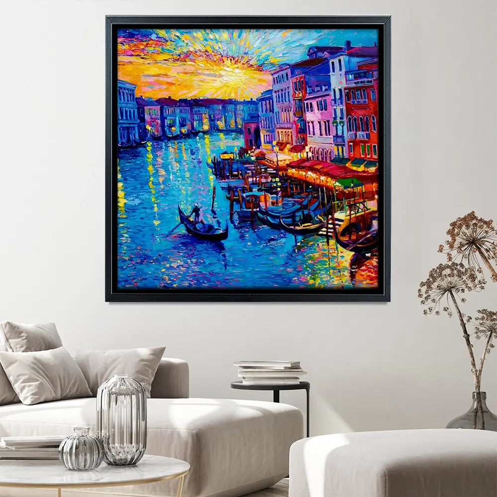 Rainbow Venice Square Canvas Print Rainbow Venice Square Canvas Print wall art product Ivailo Nikolov / Shutterstock