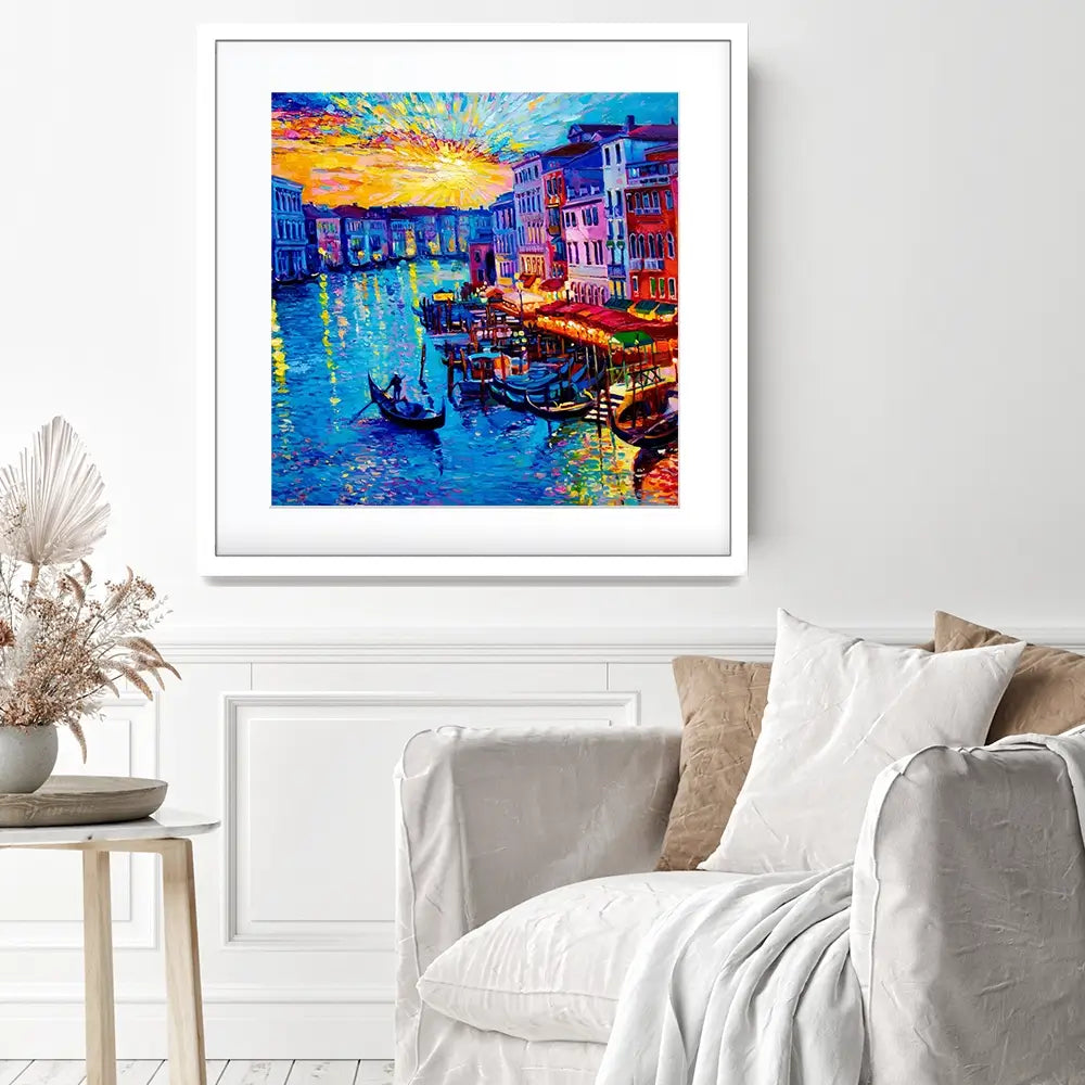 Rainbow Venice Square Framed Art Print Rainbow Venice Square Framed Art Print wall art product Ivailo Nikolov / Shutterstock