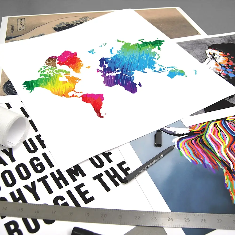 Rainbow World Map Square Art Print Rainbow World Map Square Art Print wall art product Ludmila Meshcheriakova / Shutterstock