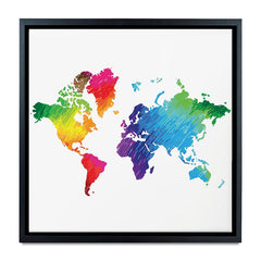 Rainbow World Map Square Canvas Print wall art product Ludmila Meshcheriakova / Shutterstock