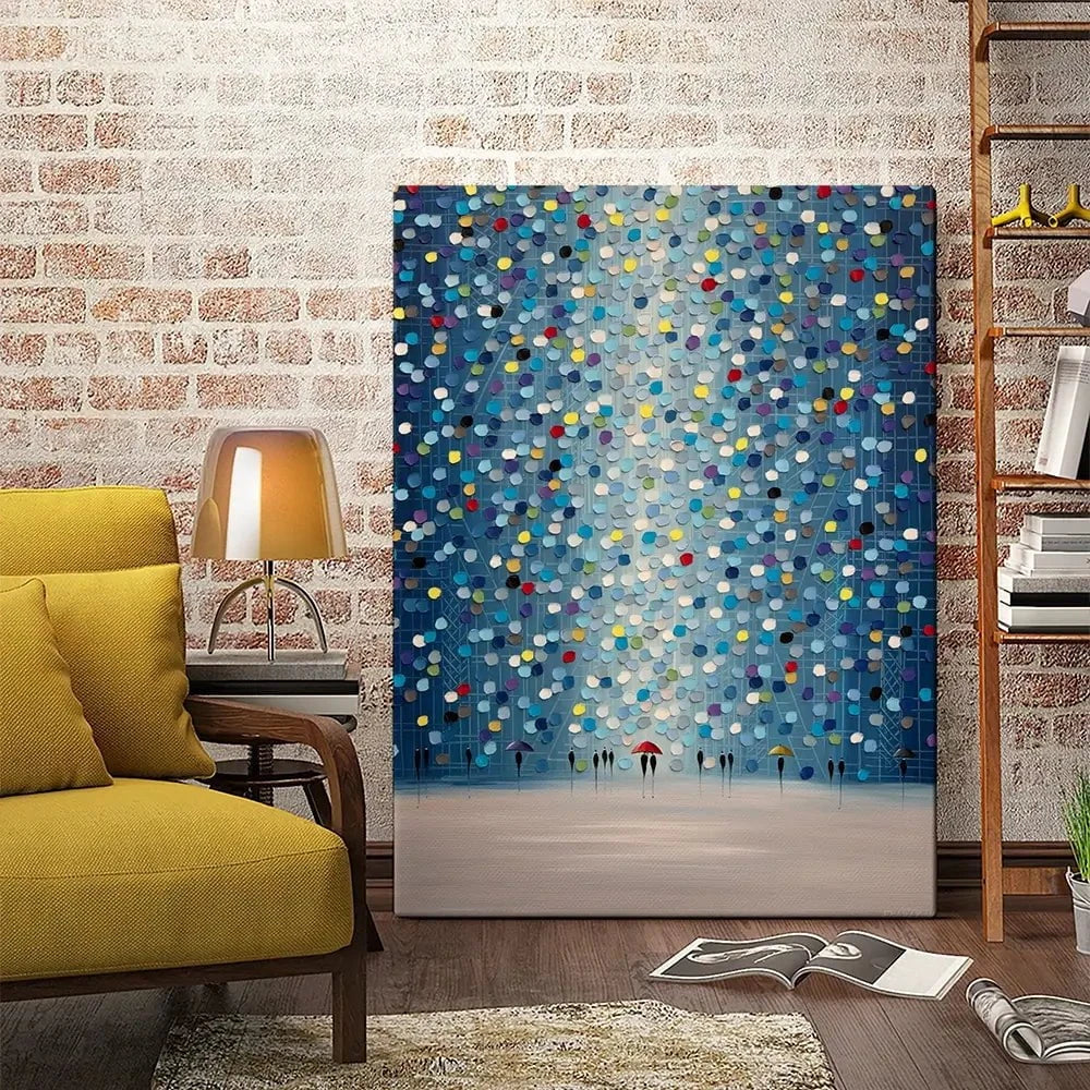 Raindrop Confetti Canvas Print Raindrop Confetti Canvas Print wall art product Ekaterina Ermilkina