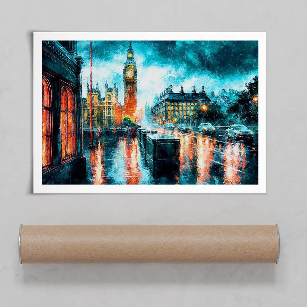 Raining In London Art Print Raining In London Art Print wall art product Art Print Shop