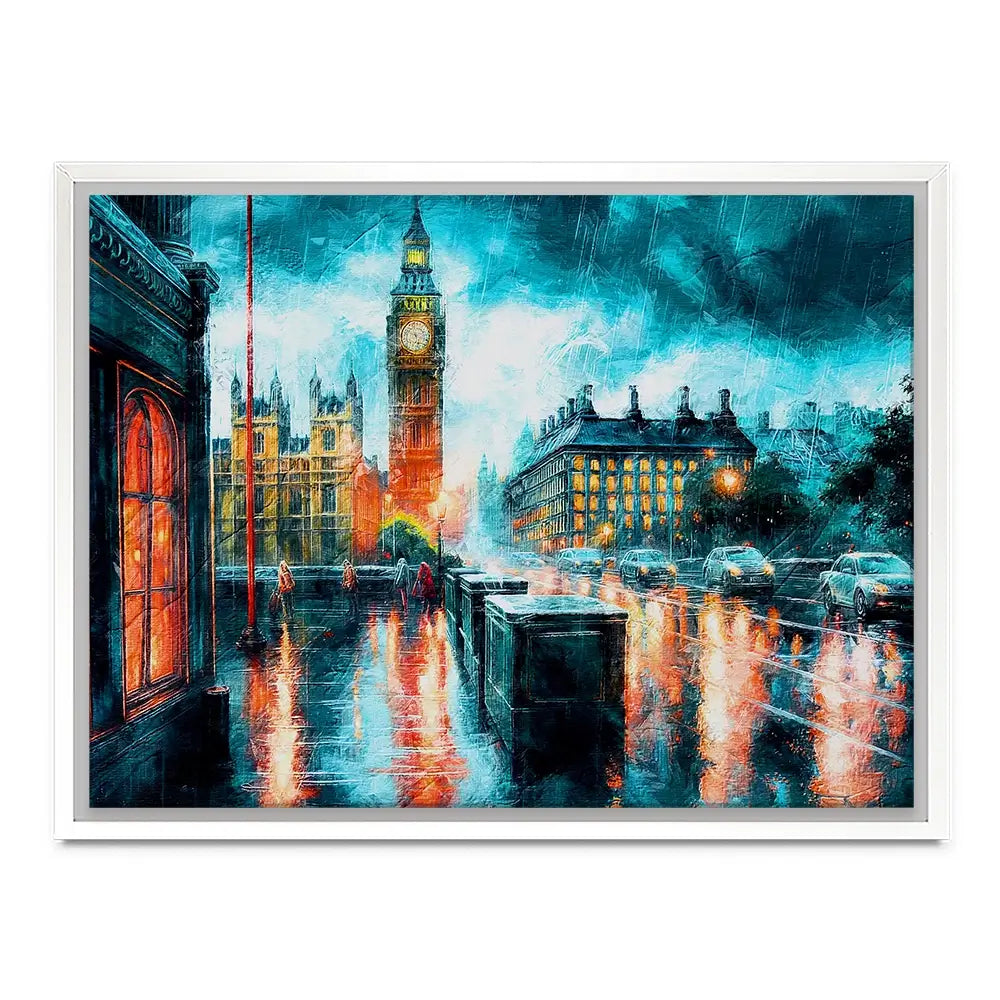 Raining In London Canvas Print Raining In London Canvas Print wall art product Art Print Shop