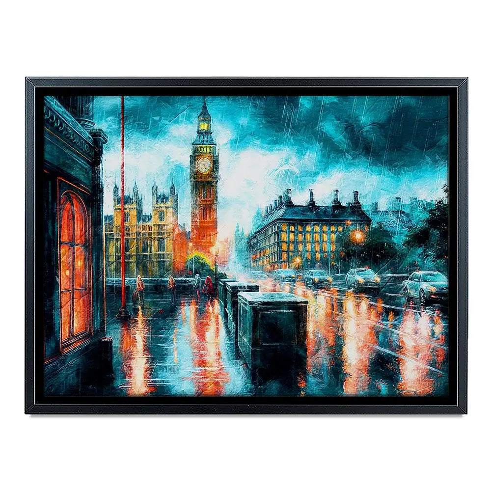 Raining In London Canvas Print Raining In London Canvas Print wall art product Art Print Shop