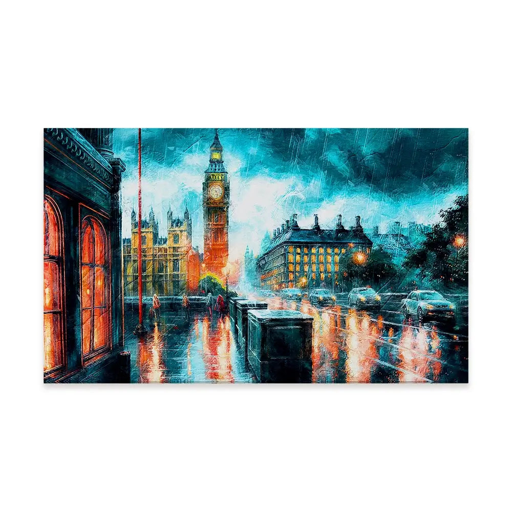 Raining In London Canvas Print Raining In London Canvas Print wall art product Art Print Shop