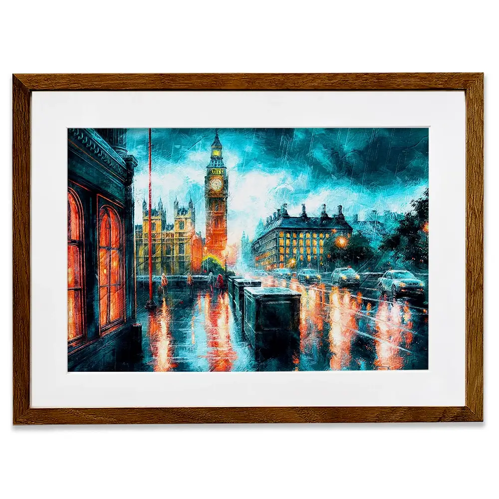 Raining In London Framed Art Print Raining In London Framed Art Print wall art product Art Print Shop