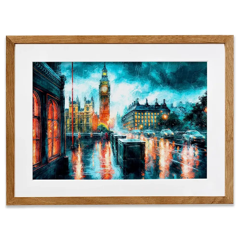 Raining In London Framed Art Print Raining In London Framed Art Print wall art product Art Print Shop