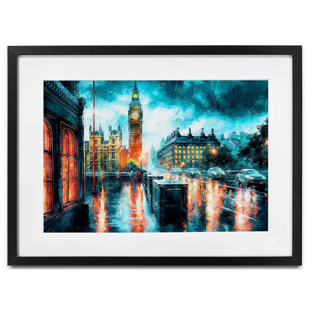 Raining In London Framed Art Print Raining In London Framed Art Print wall art product Art Print Shop