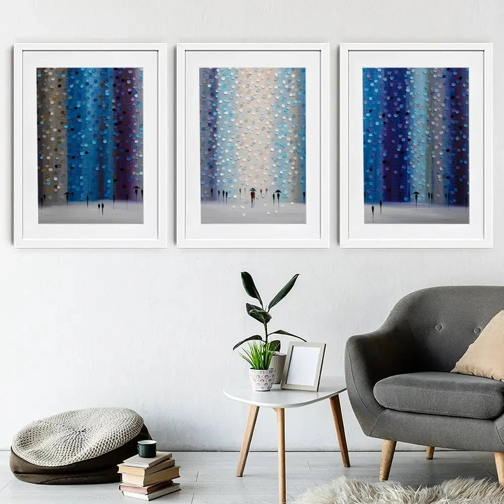 Rainy City For Us Framed Art Print Trio Rainy City For Us Framed Art Print Trio wall art product Ekaterina Ermilkina