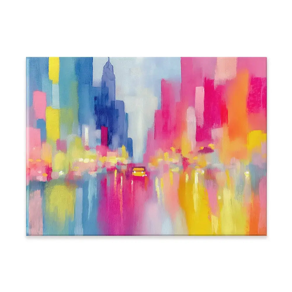 Rainy City Glow Canvas Print Rainy City Glow Canvas Print wall art product Chromatic Storm Studio