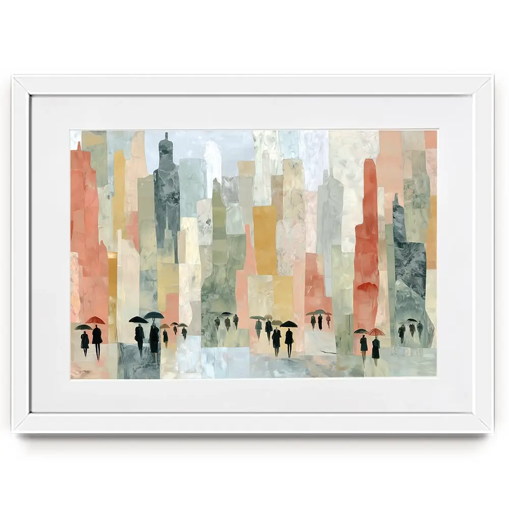 Rainy City Streets Framed Art Print Rainy City Streets Framed Art Print wall art product Chromatic Storm Studio