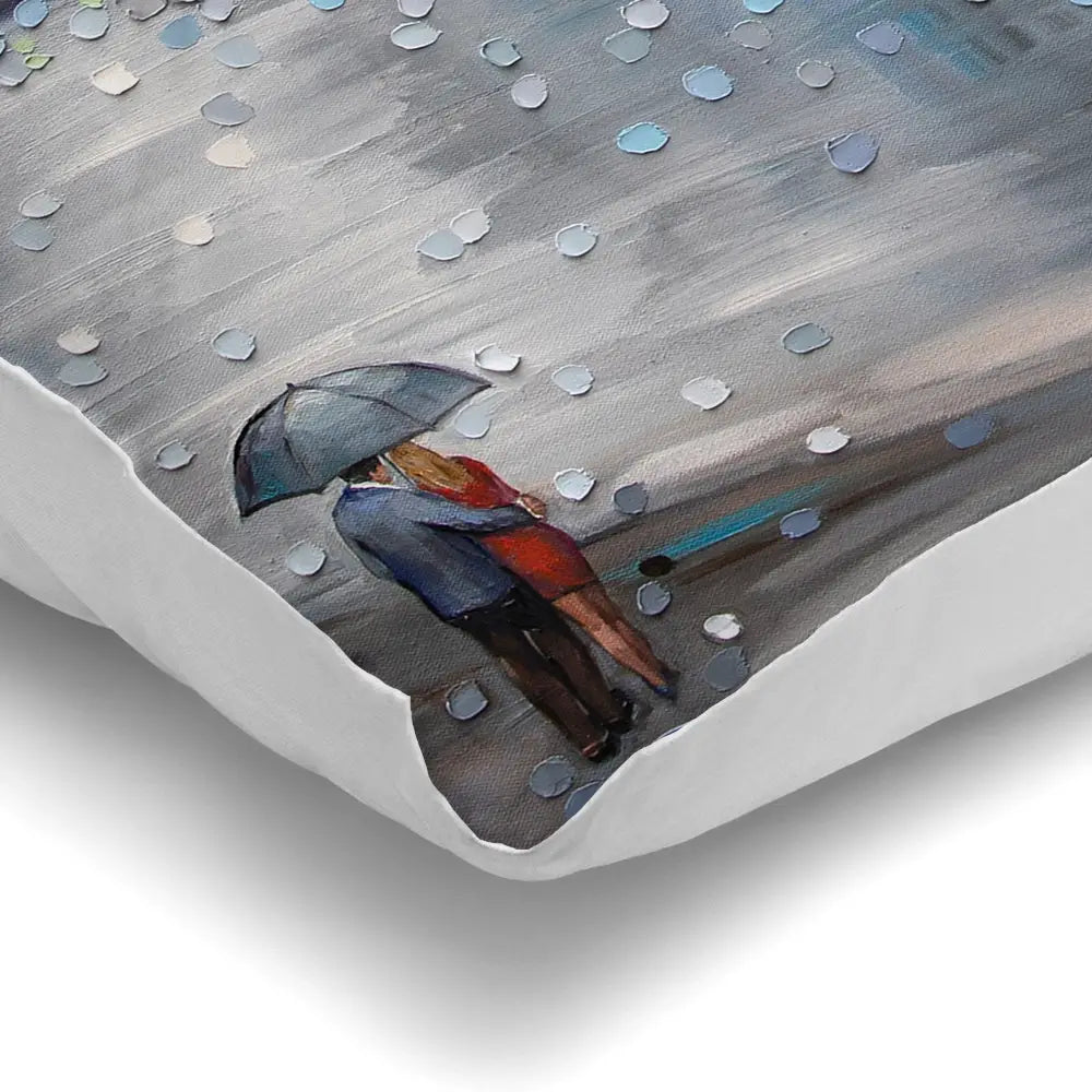 Rainy Date With The Bridge View Cushion Rainy Date With The Bridge View Cushion wall art product Ekaterina Ermilkina