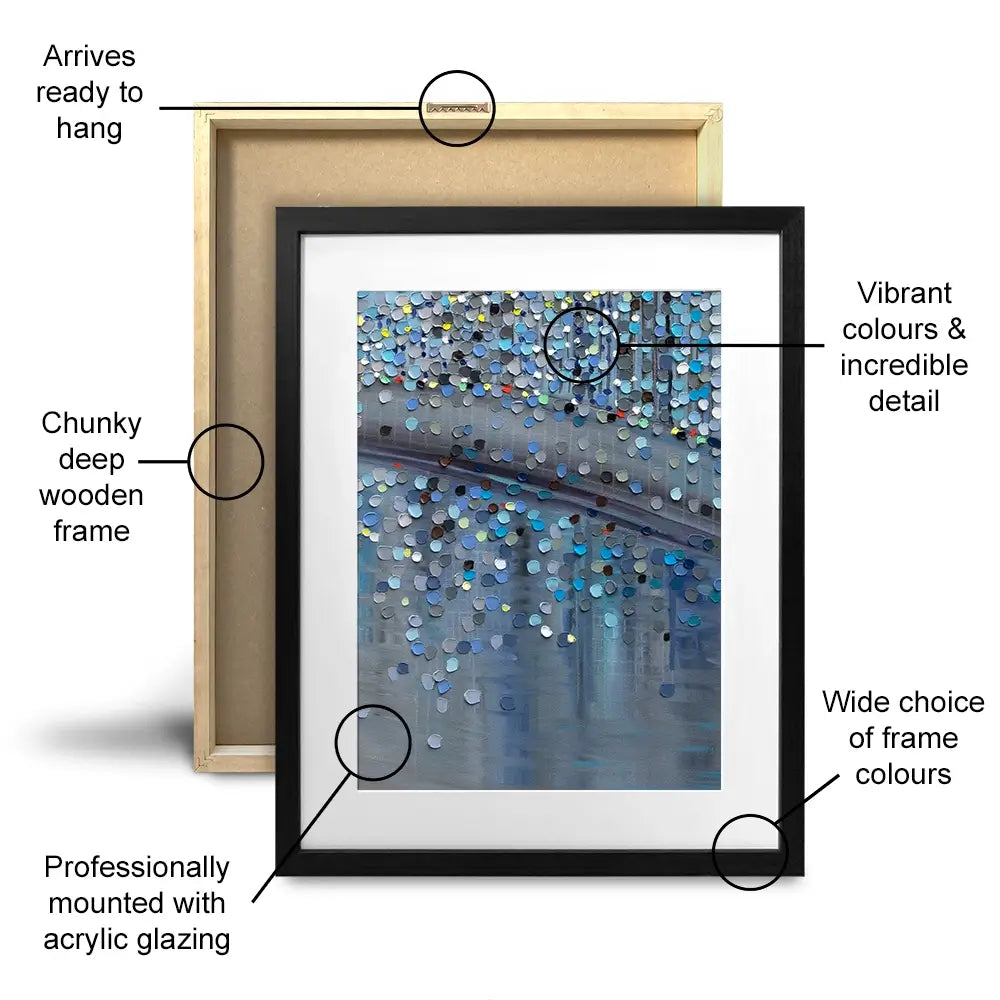 Rainy Date With The Bridge View Framed Art Print Trio Rainy Date With The Bridge View Framed Art Print Trio wall art product Ekaterina Ermilkina