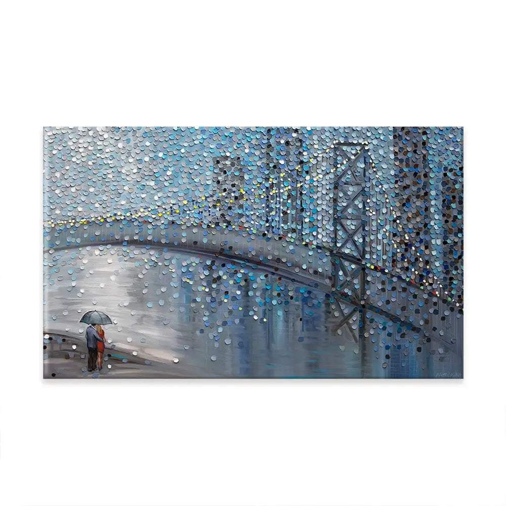 Rainy Date With The Bridge View Oversized Canvas Print Rainy Date With The Bridge View Oversized Canvas Print wall art product Art Print Shop