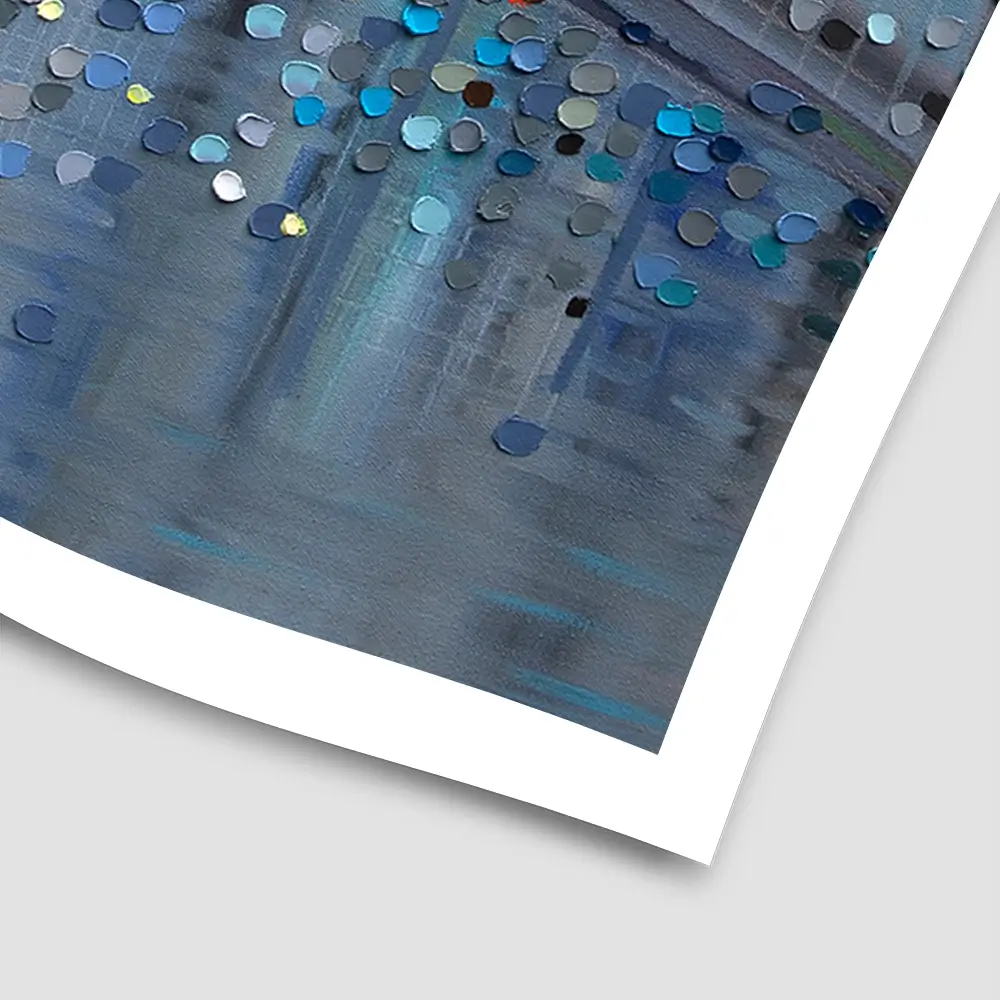 Rainy Date With The Bridge View Square Art Print Rainy Date With The Bridge View Square Art Print wall art product Ekaterina Ermilkina