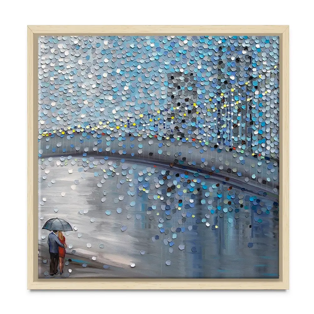 Rainy Date With The Bridge View Square Canvas Print Rainy Date With The Bridge View Square Canvas Print wall art product Ekaterina Ermilkina