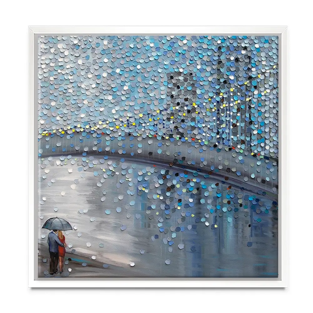 Rainy Date With The Bridge View Square Canvas Print Rainy Date With The Bridge View Square Canvas Print wall art product Ekaterina Ermilkina