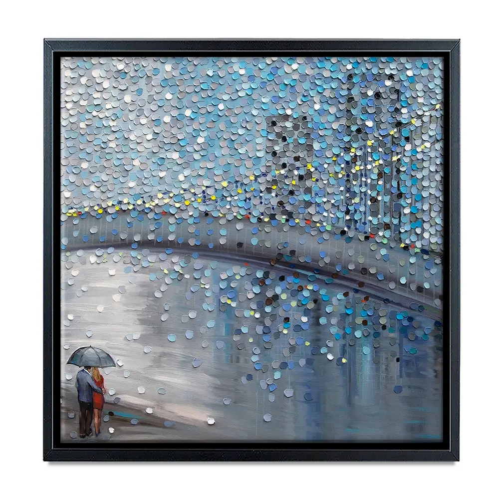 Rainy Date With The Bridge View Square Canvas Print Rainy Date With The Bridge View Square Canvas Print wall art product Ekaterina Ermilkina