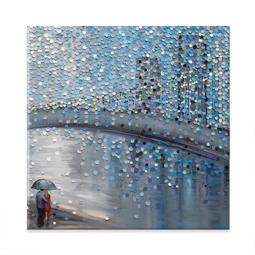 Rainy Date With The Bridge View Square Canvas Print Rainy Date With The Bridge View Square Canvas Print wall art product Ekaterina Ermilkina