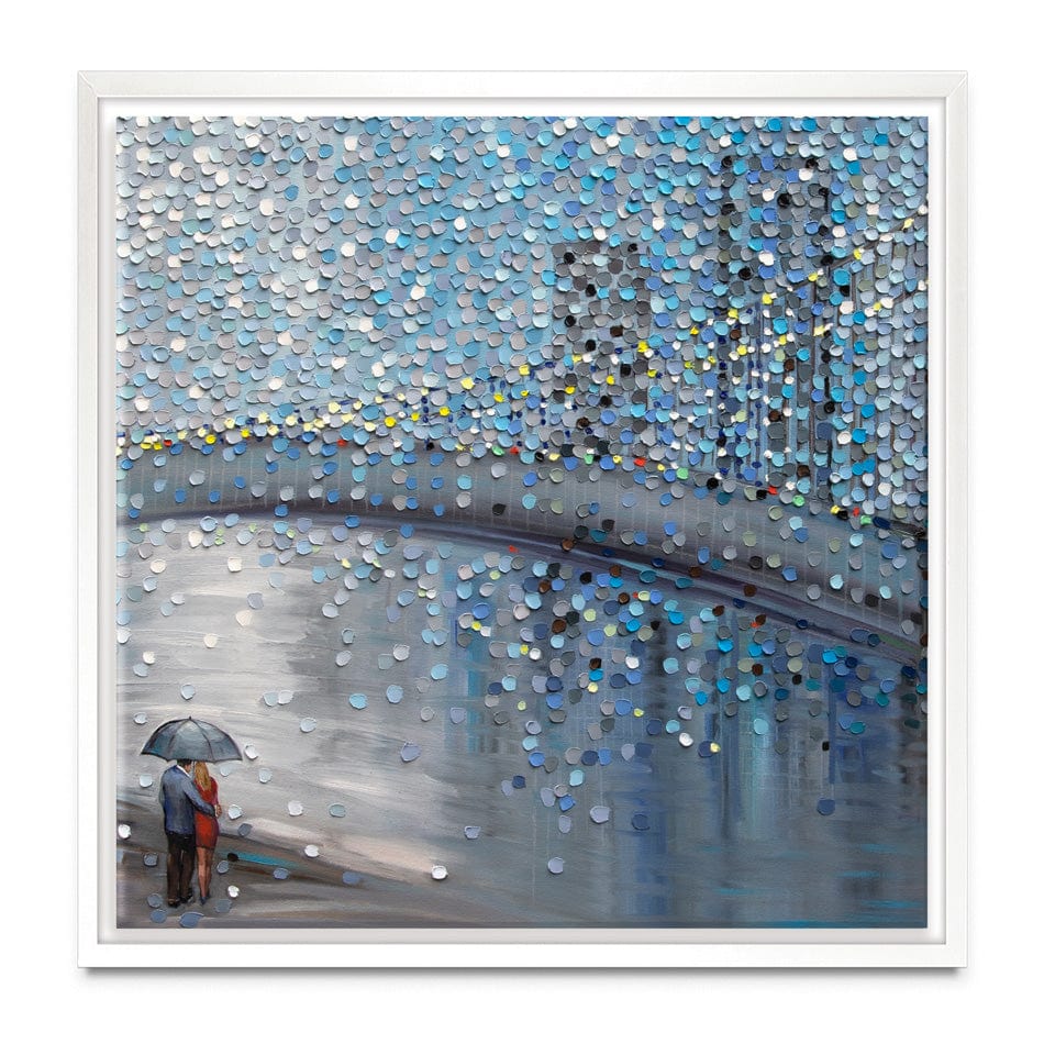 Rainy Date With The Bridge View Square Canvas Print wall art product Ekaterina Ermilkina / Independent
