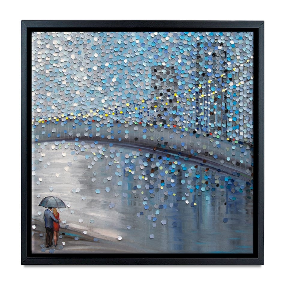 Rainy Date With The Bridge View Square Canvas Print wall art product Ekaterina Ermilkina / Independent